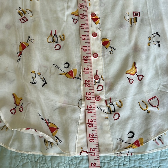 Anthropologie button down 3/4 sleeve cream top worn once - Picture 5 of 6